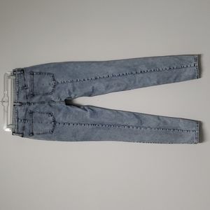 Silver Frisco Tapered high rise acid wash jeans‎ with front seam